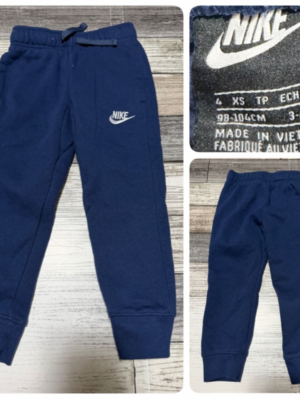 Nike Kids Sportswear Club Fleece Joggers Blue Sweatpants Size 4 XS